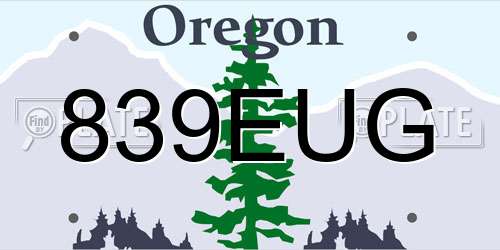 839EUG Oregon License Plate