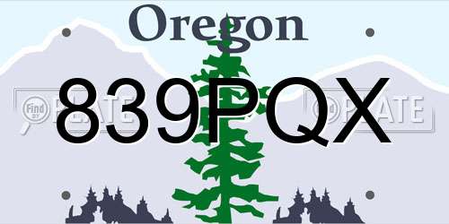 839PQX Oregon License Plate