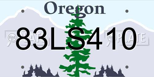 83LS410 Oregon License Plate