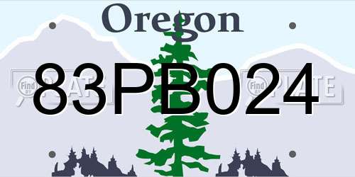 83PB024 Oregon License Plate