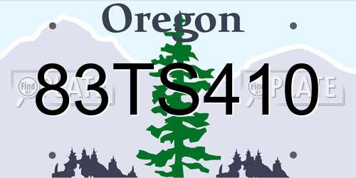 83TS410 Oregon License Plate