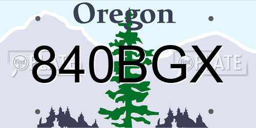 840BGX Oregon License Plate