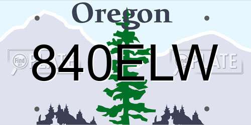 840ELW Oregon License Plate