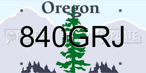 840GRJ Oregon License Plate