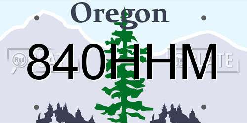 840HHM Oregon License Plate