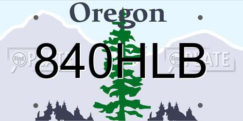 840HLB Oregon License Plate