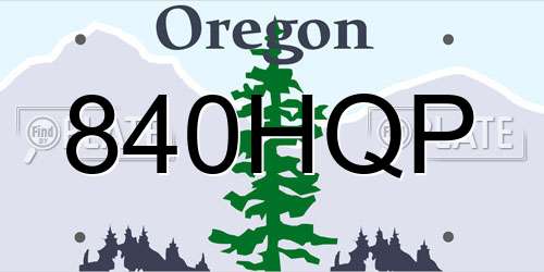 840HQP Oregon License Plate