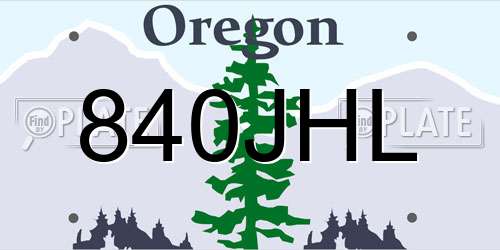 840JHL Oregon License Plate