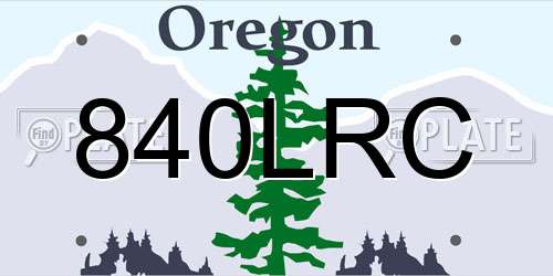 840LRC Oregon License Plate