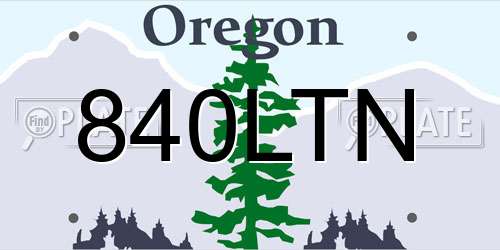 840LTN Oregon License Plate