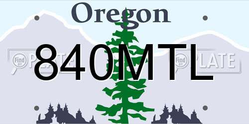 840MTL Oregon License Plate