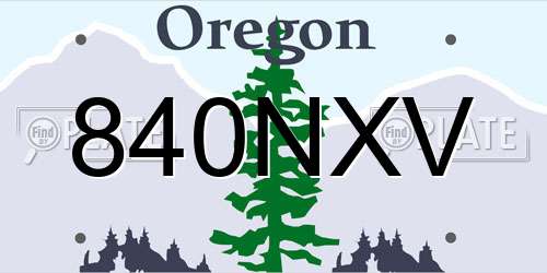 840NXV Oregon License Plate