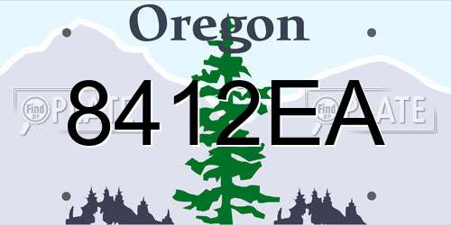 8412EA Oregon License Plate