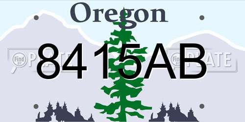 8415AB Oregon License Plate