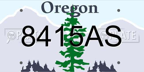 8415AS Oregon License Plate