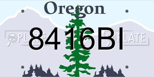 8416BI Oregon License Plate