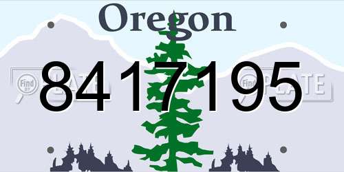 8417195 Oregon License Plate