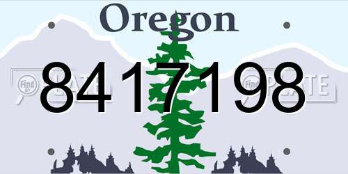 8417198 Oregon License Plate