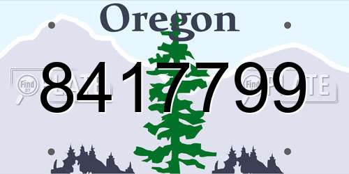 8417799 Oregon License Plate
