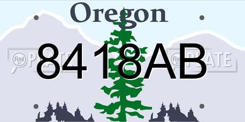 8418AB Oregon License Plate