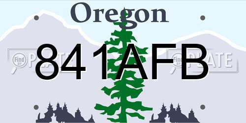 841AFB Oregon License Plate