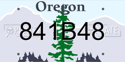 841B48 Oregon License Plate