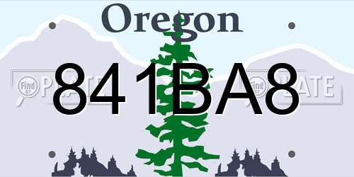 841BA8 Oregon License Plate