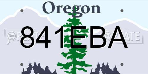 841EBA Oregon License Plate