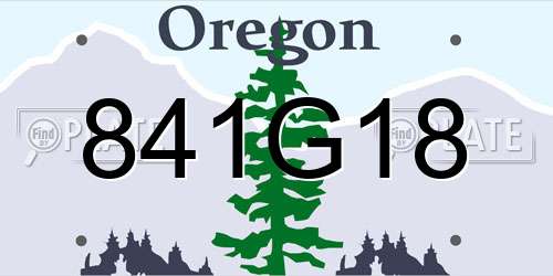 841G18 Oregon License Plate