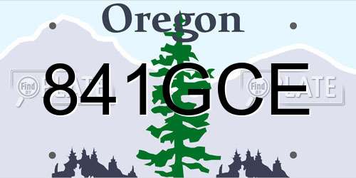 841GCE Oregon License Plate