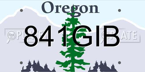 841GIB Oregon License Plate