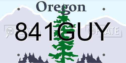 841GUY Oregon License Plate