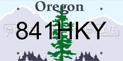 841HKY Oregon License Plate