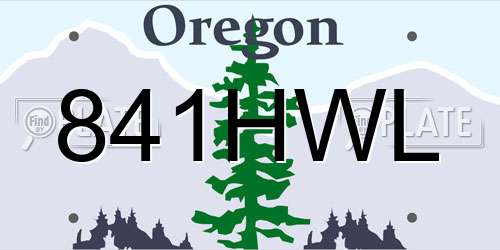 841HWL Oregon License Plate