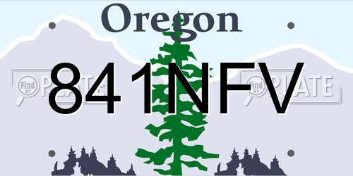 841NFV Oregon License Plate