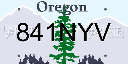 841NYV Oregon License Plate
