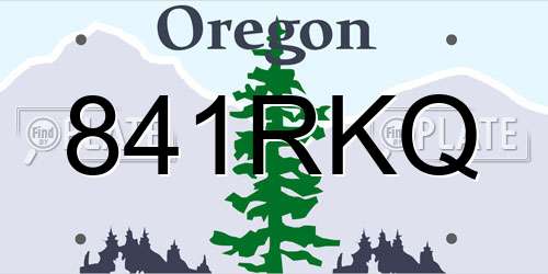 841RKQ Oregon License Plate