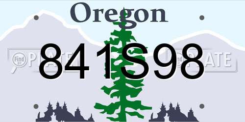 841S98 Oregon License Plate