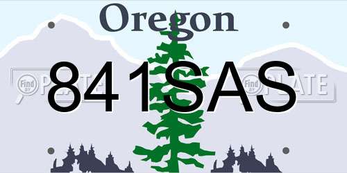 841SAS Oregon License Plate