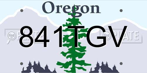 841TGV Oregon License Plate