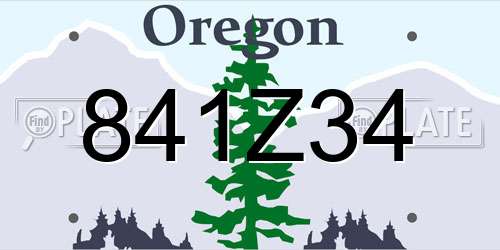 841Z34 Oregon License Plate
