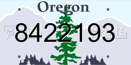 8422193 Oregon License Plate
