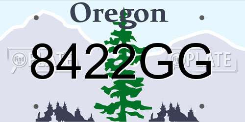 8422GG Oregon License Plate