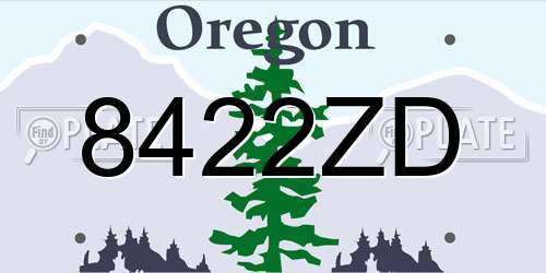 8422ZD Oregon License Plate