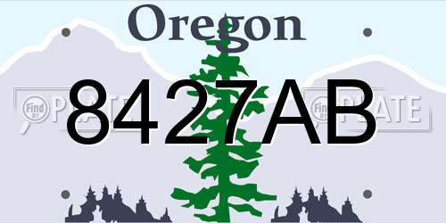 8427AB Oregon License Plate