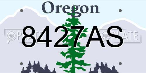 8427AS Oregon License Plate