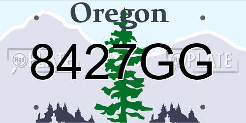 8427GG Oregon License Plate