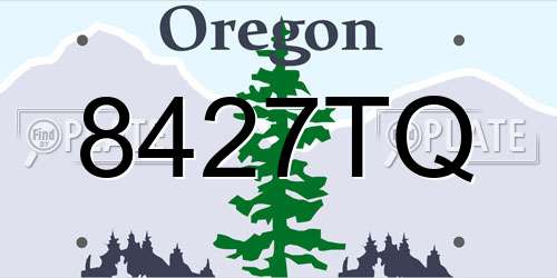 8427TQ Oregon License Plate