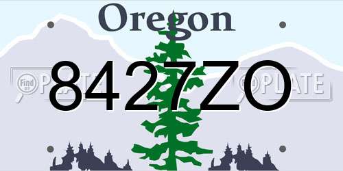 8427ZO Oregon License Plate