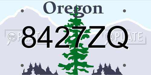 8427ZQ Oregon License Plate